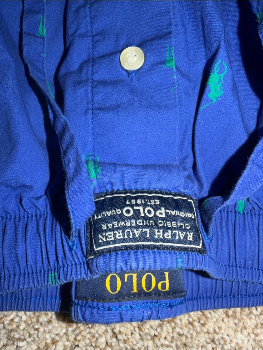 Polo by Ralph Lauren Royal Blue Polo Pony Print Lounge Sleep Pants Size Small - Picture 4 of 6